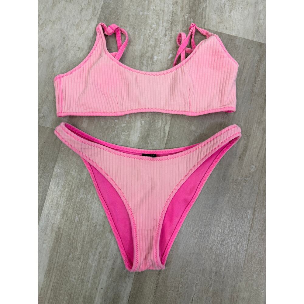 Triangl Pink Pipa Dandy Candy Ribbed Bikini Swimsuit Size small
